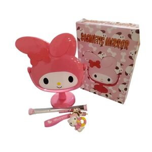 Hello Kitty Sanrio My Melody Bundle Key Chain, Cosmetic Mirror Tooth Brush - New